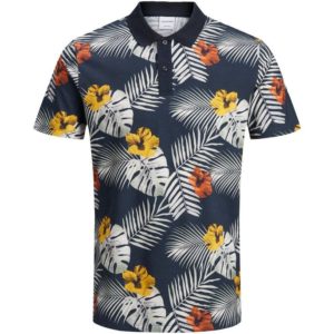 jack-&-jones-botanical-print-polo-t-shirt-navy-blazer-I-double-wears