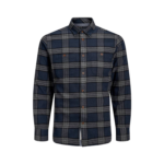 jack-&-jones-plain-utilitarian-check-shirt-navy-blazer-front-double-wears